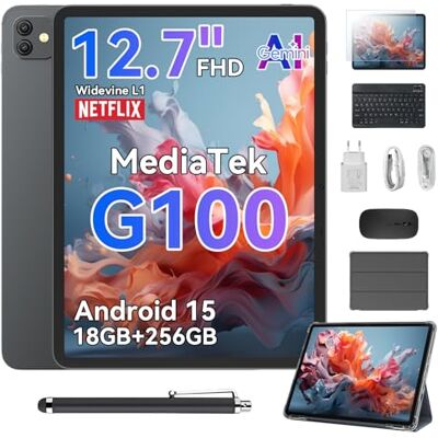 Blackview Link8 Tablet 13 inch, tablet met touchscreen Android 15 met pen, G100 90 Hz gaming-tablet met toetsenbord, 18 GB RAM + 256 GB ROM, 2K FHD/Gemini AI/8400 mAh/Widevine L1/Faciale ID/16 MP + 13 Blackview Link8 Tablet 13 inch, tablet met touchscreen Android 15 met pen, G100 90 Hz gaming-tablet met toetsenbord, 18 GB RAM + 256 GB ROM, 2K FHD/Gemini AI/8400 mAh/Widevine L1/Faciale ID/16 MP + 13
