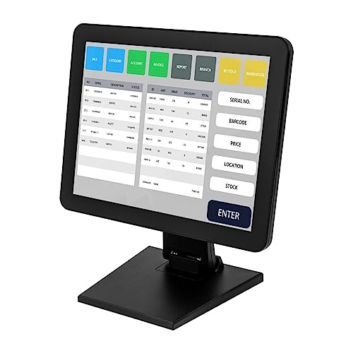 SHZICMY 15 inch LCD-touchscreen monitor, POS, kassabonitor, touchscreen, HDMI, VGA, 1280 × 768, kassa-monitor voor pc, kassa, restaurant, bar, koffiewinkel