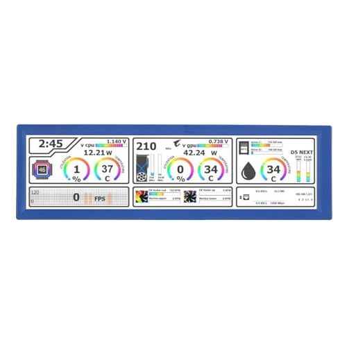 Generic PC-temperatuurweergave Sensorpaneel, LCD IPS-scherm PC-temperatuurweergave 8.8 (BLUE)