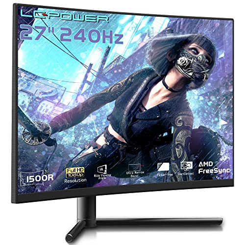 LC-Power LC-M27-FHD-240-C 27" (68,58 cm) Monitor Gaming Gebogen (Adaptive Sync, FHD 1920 x 1080, 240Hz, 1500R, 95% sRGB, VA, OD 4 ms)