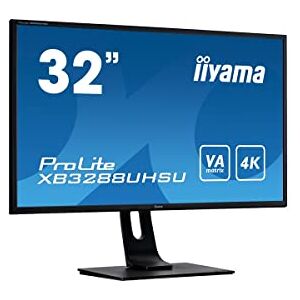 IIYAMA ProLite XB3288UHSU-B1, 32"(31.5"), IPS, 3840x2160 (4K UHD, DisplayPort-HDMI-USB3.0, speakers, hoogte verstelbaar, zwart