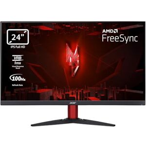 Acer Nitro KG242YEbiif 24 inch Full HD Gaming PC Monitor, 100Hz (1920x1080, 16:9, FreeSync, 1ms VRB, 250 Nits, Comfyview, BlueLightShield, 2 x HDMI 2.0/DP 1.2) kantelbare pc-monitor, kleur zwart Acer Nitro KG242YEbiif 24 inch Full HD Gaming PC Monitor, 100Hz (1920x1080, 16:9, FreeSync, 1ms VRB, 250 Nits, Comfyview, BlueLightShield, 2 x HDMI 2.0/DP 1.2) kantelbare pc-monitor, kleur zwart