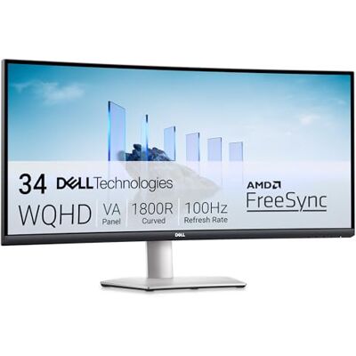 Dell 34 USB-C Monitor S3423DWC, WQHD (3440x1440), 100Hz, VA, 4ms AMD FreeSync, 21:9 1800R Gebogen, 99% sRGB, Ingebouwde Luidsprekers, USB-C, 2 HDMI, 3 USB, 3 Jaar Garantie Dell 34 USB-C Monitor S3423DWC, WQHD (3440x1440), 100Hz, VA, 4ms AMD FreeSync, 21:9 1800R Gebogen, 99% sRGB, Ingebouwde Luidsprekers, USB-C, 2 HDMI, 3 USB, 3 Jaar Garantie