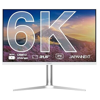 JAPANNEXT Monitor 32" IPS 6K (6016x3384) Wit HDR Opladen via USB-C (90W) Hoogte- en kantelverstelling (HSP) sRGB 100% G-Sync/FreeSync JN-IPS326K-HSPC9 JAPANNEXT Monitor 32" IPS 6K (6016x3384) Wit HDR Opladen via USB-C (90W) Hoogte- en kantelverstelling (HSP) sRGB 100% G-Sync/FreeSync JN-IPS326K-HSPC9
