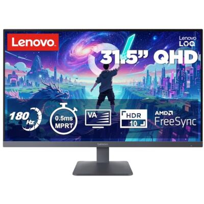 Lenovo LOQ 32Q-10 Monitor 32 inch QHD VA Panel, 180Hz VA QHD, 2560 x 1440, 99% sRGB, 300 cd/m, 16:9, VESA Adaptive Sync, AMD FreeSync, VESA 100 x 100 mm, houder kantelbaar Lenovo LOQ 32Q-10 Monitor 32 inch QHD VA Panel, 180Hz VA QHD, 2560 x 1440, 99% sRGB, 300 cd/m, 16:9, VESA Adaptive Sync, AMD FreeSync, VESA 100 x 100 mm, houder kantelbaar
