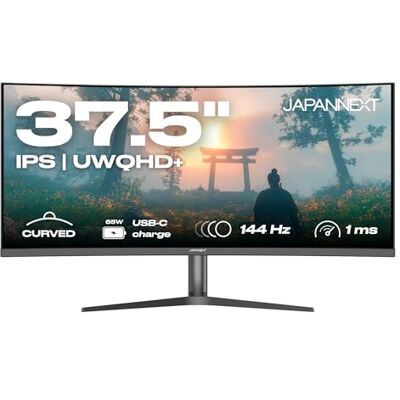 JAPANNEXT Curved Gaming Monitor 37,5" IPS UWQHD+ (3840x1600) 144Hz 1ms HDR Opladen via USB-C (65W) Kantelbaar Ingebouwde luidsprekers 100% sRGB G-Sync/FreeSync JN-IB375C144UQR-H JAPANNEXT Curved Gaming Monitor 37,5" IPS UWQHD+ (3840x1600) 144Hz 1ms HDR Opladen via USB-C (65W) Kantelbaar Ingebouwde luidsprekers 100% sRGB G-Sync/FreeSync JN-IB375C144UQR-H