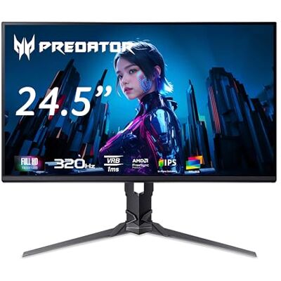 Acer Predator XB253QF3bmiiprx / 24,5 inch / 1920x1080 / GPU-Sync: FreeSync Premium/Kleur: Zwart Acer Predator XB253QF3bmiiprx / 24,5 inch / 1920x1080 / GPU-Sync: FreeSync Premium/Kleur: Zwart