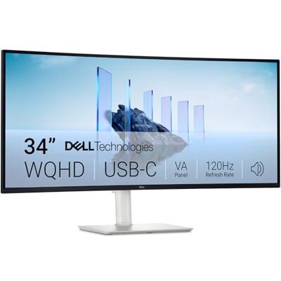 Dell 34 Plus USB-C Monitor S3425DW, WQHD (3440x1440), 120Hz, VA, 1ms AMD FreeSync Premium, Gebogen, HDR10, Hoogteverstelling, Ingebouwde Luidsprekers, 2 USB-C, 2 HDMI, 2 USB, 3 Jaar Garantie Dell 34 Plus USB-C Monitor S3425DW, WQHD (3440x1440), 120Hz, VA, 1ms AMD FreeSync Premium, Gebogen, HDR10, Hoogteverstelling, Ingebouwde Luidsprekers, 2 USB-C, 2 HDMI, 2 USB, 3 Jaar Garantie