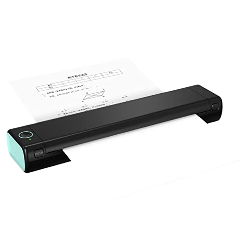 Generic Draagbare printer Draadloze inktloze A4-printer Draadloze Bluetooth-printer Reisprinter, compacte printer, draagbare printers voor laptops (zwart, 200 vellen sneldrogend papier)