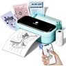 Phomemo M03 Mobiele fotoprinter draagbare bluetooth-printer, afdrukformaat 2 en 3 inch, compatibel met iOS en Android, zwart-wit afdrukken voor fotoafdrukken, tijdschriften, lijsten, kunst maken, cadeau, groen