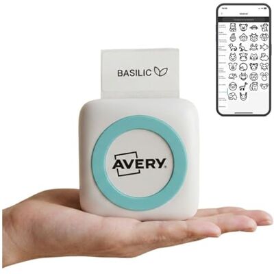 Avery BTPRINTER Mini-thermische printer, bluetooth, zonder inkt, oplaadbare batterij, USB-C compatibel, BTPRINTER-rollen, 55 x 30 mm, iLabel app iOS Android Avery BTPRINTER Mini-thermische printer, bluetooth, zonder inkt, oplaadbare batterij, USB-C compatibel, BTPRINTER-rollen, 55 x 30 mm, iLabel app iOS Android