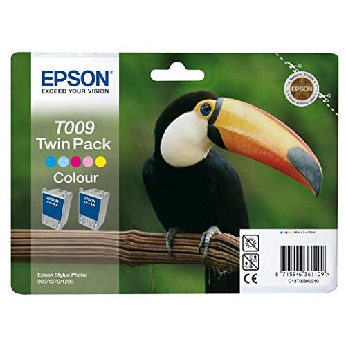 Epson Twinpack T009 inktcartridge voor printers, cyaan, licht, magenta, geel, 2 ml