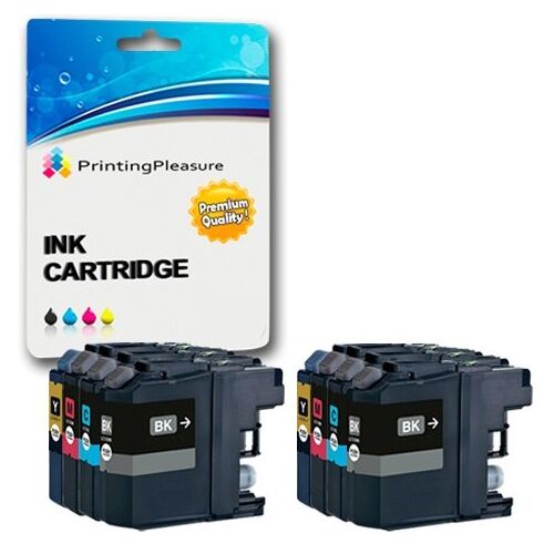 Printing Pleasure 8 (2 Sets) Printercartridges Compatibel met MFC-J6925DW   LC-12E