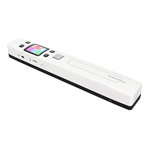 ASHATA Draagbare Document Scanner, Document Wand Scanner Handheld WIFI Scanner JPEG PDF A4 Formaat 300 600 1050 DPI Monochromatische Kleur Mode, Voor Foto Script Huiswerk (Wit)