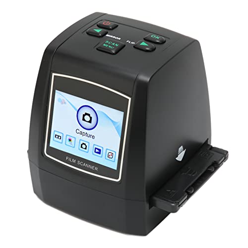 PenRux Filmscanner Digitaal, 2,4 Inch LCD-scherm Draagbare Fotoscanner voor Zwart-witte Kleurnegatieven Dia's, Hoge Beeldkwaliteit, Beeldvoorbeeld (EU-stekker)