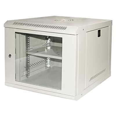 LINK Rokkast 19 inch 9U serie Light kleur grijs met glashouder (HxDL) mm 450 x 400 x 530 plank inbegrepen LINK Rokkast 19 inch 9U serie Light kleur grijs met glashouder (HxDL) mm 450 x 400 x 530 plank inbegrepen