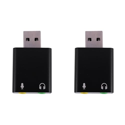 Brensty 2 x 7,1 kanaals aluminium legering USB-bladen kaart computer externe bladen kaart USB 7.1 bladen kaart analoge bladen kaart