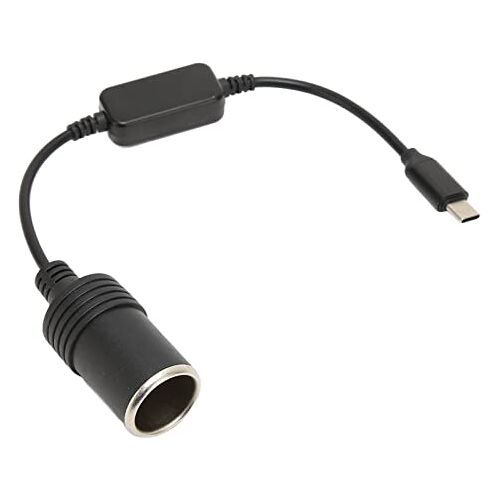 WINH 5V USB C Naar 12V Auto-sigarettenaanstekerconverter, Man-vrouw 11,8 Inch Auto-elektronica-accessoires Handige Plug-and-play voor Elektronische Hond