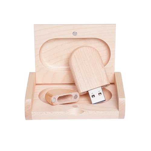 Yaxiny USB 2.0 stick met esdoorn houten doos 2.0/1GB 2.0