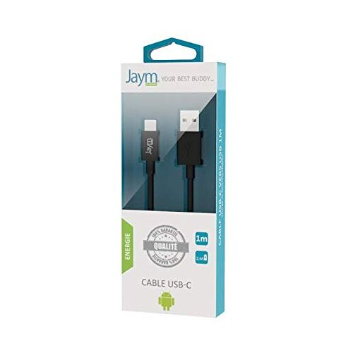 JAYM USB-oplaad- en synchronisatiekabel type C, 1 m, zwart