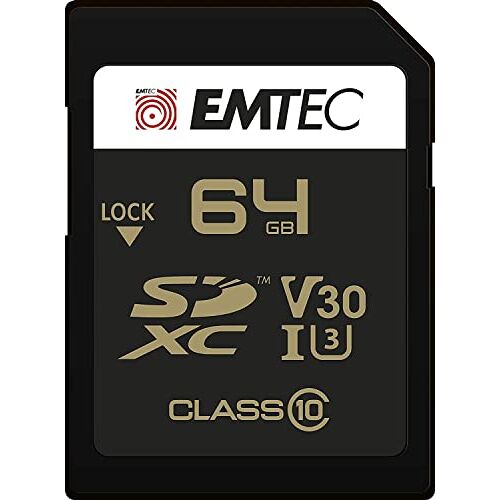 EMTEC SDXC 64GB Class10 Speedin geheugenkaart klasse 10 geheugenkaarten (64 GB, SDXC, klasse 10, 95 MB/s, zwart)