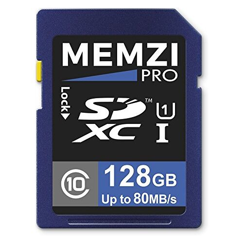 MEMZI PRO 128 GB klasse 10 80 MB/s SDXC geheugenkaart voor Canon PowerShot D30, D20, N100 digitale camera's