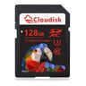 Cloudisk 128 GB SD-kaart SDXC UHS-I geheugenkaart C10, U3, V30, 4K UHD, SD-kaart