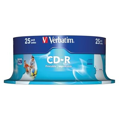 Verbatim CD-R AZO 700 MB 52 keer brandsnelheid, bedrukbaar, krasbescherming, 25 Pack Spindle Verbatim CD-R AZO 700 MB 52 keer brandsnelheid, bedrukbaar, krasbescherming, 25 Pack Spindle