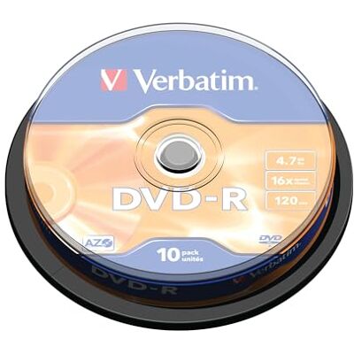 Verbatim 43521" DVD-R AZO 4,7 GB Spindel. 10 Stuk Spindel. Verbatim 43521" DVD-R AZO 4,7 GB Spindel. 10 Stuk Spindel.