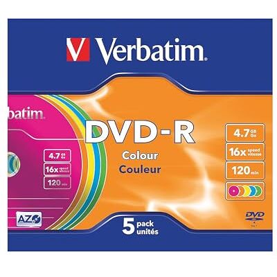 Verbatim 43557 DVD-R AZO 4,7 GB Slim Case 5 Stuk Slim Case Verbatim 43557 DVD-R AZO 4,7 GB Slim Case 5 Stuk Slim Case