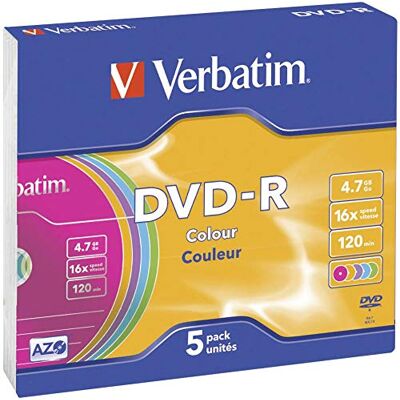 Verbatim 43557 DVD-R AZO 4,7 GB Slim Case 5 Stuk Slim Case Verbatim 43557 DVD-R AZO 4,7 GB Slim Case 5 Stuk Slim Case