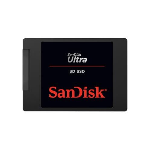 SanDisk Ultra 3D SSD 2 TB (Leessnelheid Tot 560 MB/s, Schrijfsnelheid Tot 520 MB/s, 3D NAND Technologie, NCache 2.0-Technologie) Zwart