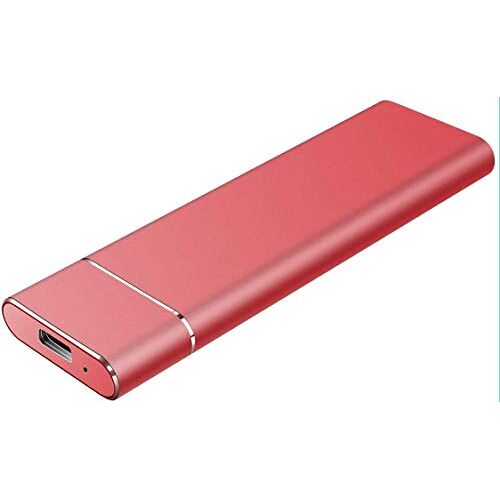 Henlako Externe harde schijf type C USB 3.1 draagbare externe harde schijf externe harde schijf 1 TB 2 TB compatibel voor Mac laptop en pc (2TB-D rood)
