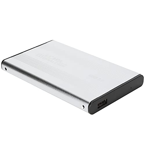 Annadue 2,5 Inch Draagbare Externe Harde Schijf, USB2.0 HDD/SSD Harde-schijfbehuizing, voor OS X-laptops/externe Gegevensopslag(Zilver)