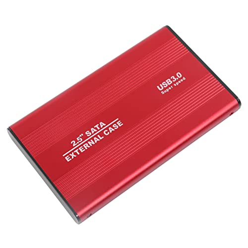 Annadue 2,5-inch Harde Schijfbehuizing, 5Gbps USB 3.0 Externe HDD-behuizing, Ondersteuning van 4TB, Gebruikt voor Externe Gegevensopslag, voor Laptops en Mac.(Rood)