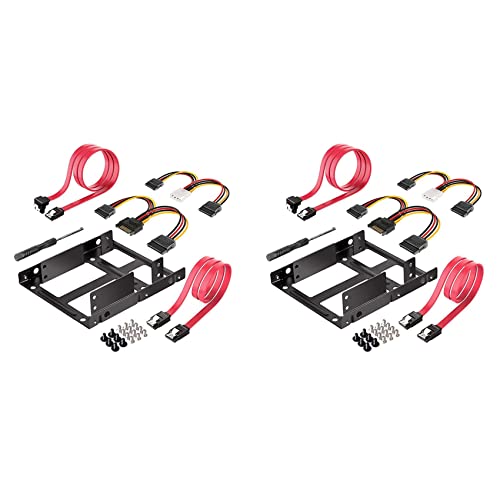 LIZZOT 2X Dual SSD HDD Houder 3,5 naar 2,5 Interne Harde Schijf Kit Kabel 2.5 Harde Schijven Schijf Op 3.5 Bay Tray