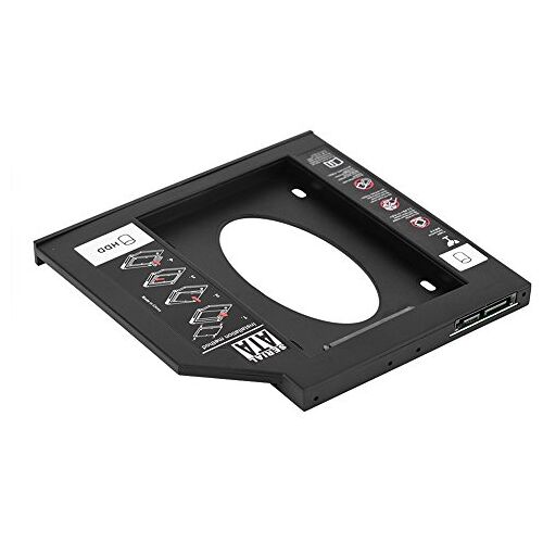 ASHATA Richer-R 2.5 Inch HDD/SSD Harde Schijf Frame Caddy, HDD/SSD I/II/III Harde Schijf Frame Harde Schijf voor Laptop met 9,5 Mm/12,7 Mm DVD-ROM Zwart 9.5mm (9,5 mm)