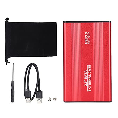 ciciglow Externe Harde-schijfbehuizing, USB3.0 HDD-behuizing Ondersteuning 2,5 Inch 2TB Tot 5 Gbp voor Externe Gegevensopslag van Laptop-desktop(rood)