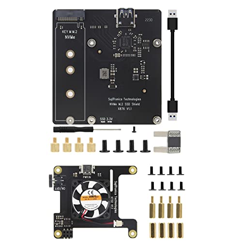 AMIUHOUN X876 V1.1 M.2 NVME SSD Uitbreidingskaart+X732 V1.1 Uitbreiding met Kit 4B Opslag