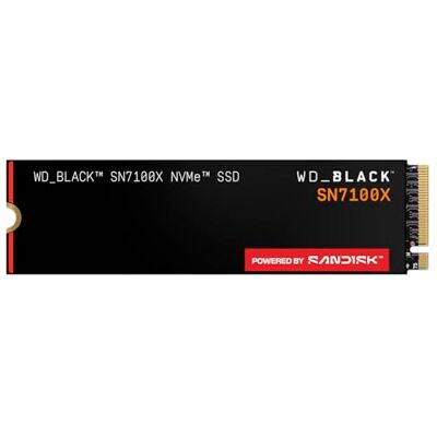 SanDisk WD_BLACK SN7100X NVMe SSD 4 TB (tot 7000 MB/s, Officieel gelicentieerde opslag voor ROG Xbox Ally (X) en pc, PCIe Gen4, TLC 3D CBA NAND, 1 maand Xbox Game Pass Ultimate) Powered by SanDisk WD_BLACK SN7100X NVMe SSD 4 TB (tot 7000 MB/s, Officieel gelicentieerde opslag voor ROG Xbox Ally (X) en pc, PCIe Gen4, TLC 3D CBA NAND, 1 maand Xbox Game Pass Ultimate) Powered by