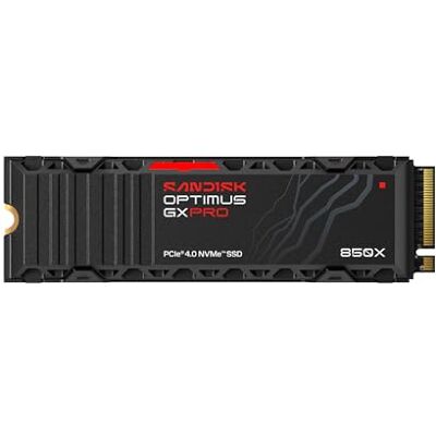 SanDisk Optimus GX PRO 850X NVMe SSD met koelelement 1 TB (tot 7300/6300 MB/s sequentiële lees-/schrijfsnelheden, M.2 2280, PCIe 4.0) SanDisk Optimus GX PRO 850X NVMe SSD met koelelement 1 TB (tot 7300/6300 MB/s sequentiële lees-/schrijfsnelheden, M.2 2280, PCIe 4.0)