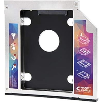Monkey Ladder Adapter voor 7,0 mm harde schijf naar 9,5 mm optisch station (accessoires voor het installeren van een tweede harde schijf of SSD op een notebook), zwart/zilver Monkey Ladder Adapter voor 7,0 mm harde schijf naar 9,5 mm optisch station (accessoires voor het installeren van een tweede harde schijf of SSD op een notebook), zwart/zilver