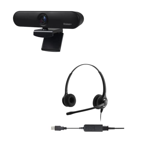 Pro-Ject Vision+ HD 1080P Webcam   Professionele Binaural Noise Cancelling USB Headset   Bundelpakket   Compatibel met NetPoint