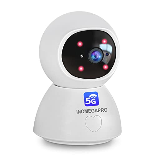 INQMEGAPRO Draadloze bewakingscamera voor binnen, compatibel met 2,4 GHz/5 GHz, nieuwe draadloze IP-camera 1080p 2021