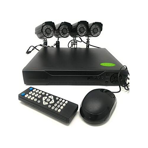 tempo di saldi Saldi CCTV-N videobewakingsset met infrarood camera's Dvr voeding, 4 kanalen