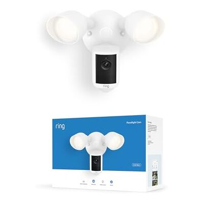 Ring Camera met schijnwerpers (Floodlight Cam) (nieuwste model) met bedrade voeding, Retinal 2K met groothoeklens, 6x verbeterde zoom, ultraheldere schijnwerpers, -proefabonnement van 30 dagen Ring Camera met schijnwerpers (Floodlight Cam) (nieuwste model) met bedrade voeding, Retinal 2K met groothoeklens, 6x verbeterde zoom, ultraheldere schijnwerpers, -proefabonnement van 30 dagen