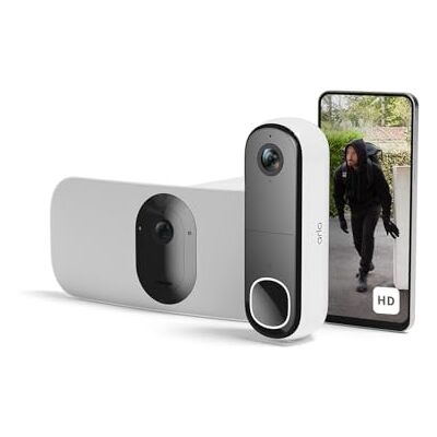 Arlo Draadloze HD Videodeurbel & 2K Floodlight Camera met Draadloze WiFi-projector – Slimme Huisbeveiliging, Nachtzicht, Bewegingsdetectie, Tweewegaudio, Compatibel met Alexa, Wit Arlo Draadloze HD Videodeurbel & 2K Floodlight Camera met Draadloze WiFi-projector – Slimme Huisbeveiliging, Nachtzicht, Bewegingsdetectie, Tweewegaudio, Compatibel met Alexa, Wit
