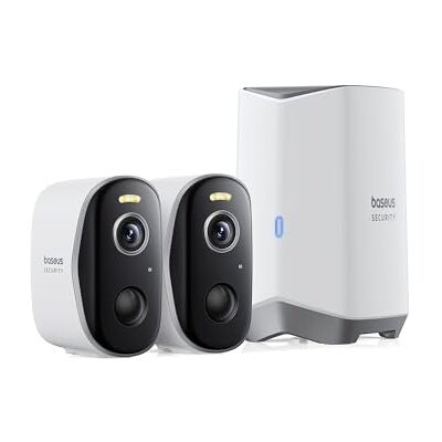 Baseus Beveiligingscamera buiten batterij N1 Plus 2-Cam Kit 270 dagen, 2K, 145 graden, IP67, nachtzicht, bewakingscamera, draadloos, wifi, met lokaal geheugen, mensen, bewegingsmelder Baseus Beveiligingscamera buiten batterij N1 Plus 2-Cam Kit 270 dagen, 2K, 145 graden, IP67, nachtzicht, bewakingscamera, draadloos, wifi, met lokaal geheugen, mensen, bewegingsmelder