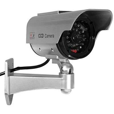 Maclean Realistische Solar Beveiligingscamera Dummy met Knipperende LED – Weerbestendig Dummy CCTV Cameramodel voor Binnen- en Buitengebruik, Gemakkelijke Montage Maclean Realistische Solar Beveiligingscamera Dummy met Knipperende LED – Weerbestendig Dummy CCTV Cameramodel voor Binnen- en Buitengebruik, Gemakkelijke Montage