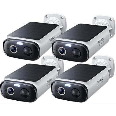 Baseus Security S1 Lite 4-Cam bewakingscamera voor buiten, zonne-accu, wifi Bewakingscamera, draadloos, voor buiten, IP67, weerbestendig, 2K 135°, kleurennachtzicht, geen kosten Baseus Security S1 Lite 4-Cam bewakingscamera voor buiten, zonne-accu, wifi Bewakingscamera, draadloos, voor buiten, IP67, weerbestendig, 2K 135°, kleurennachtzicht, geen kosten